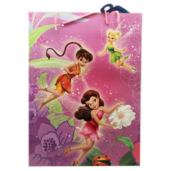 Disney Fairies Rosetta, Fawn, and Tinker Bell Floral Medium Size Gift Bag