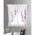 thumbnail image 2 of Lavender Spring Swag Valances for Windows, Farmhouse Pastoral Pastel Flowers Rod Pocket Sheer Valances for Large Windows, Swag Toppers Light Filtering for Kitchen Living Room 2 Panels 36''x63'', 2 of 3