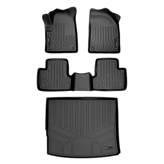 SMARTLINER Custom Fit Floor Mats and Cargo Liner Set Black Compatible With 2014-2021 Jeep Cherokee - All Models