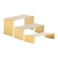 thumbnail image 2 of figatia 3 Pieces Riser Display Stands Cupcake Holder Handbag Shoe Display Racks Display Shelf for Purse Figures Jewelry Dessert Shops Brushed Gold, 2 of 8
