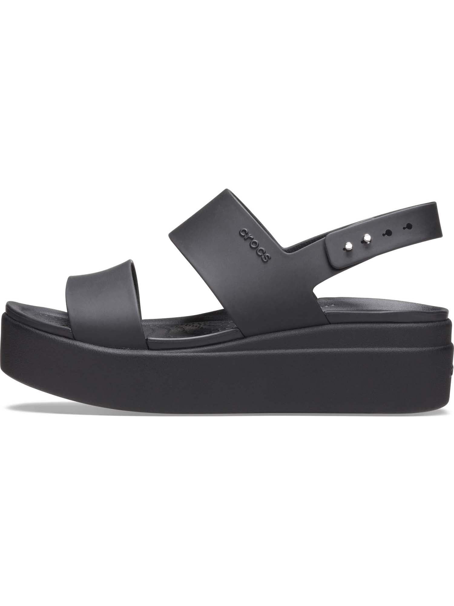Crocs Women's Brooklyn Low Wedges Platform Sandals, Black/Black, W10