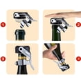 thumbnail image 4 of Champagne Stopper, tainless Steel Champagne Bottle Plug Sealer for Champagne, Cava, Prosecco and Sparkling Wine Stopper - Black, 4 of 5