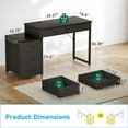 thumbnail image 2 of Casacomoda Computer Desk with 5 Drawers, Reversible Home Office Desks with Printer Stand, Study Writing Table Workstation for Small Spaces, Black, 2 of 7