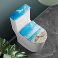 thumbnail image 2 of HELLHERO Beach Fits All Toilet Shapes Polyester Fabric Bathroom Toilet Lid Cover Soft Toilet Covers Set & Elastic Installation for Bathroom Home, 2 of 8
