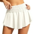 thumbnail image 2 of Summer Plus Size Casual Shorts for Womens Fashion Elastic Waist Solid Color Short Yoga Wear Fitness Sports Tennis High-Waisted Double-Layer Shorts, 2 of 8