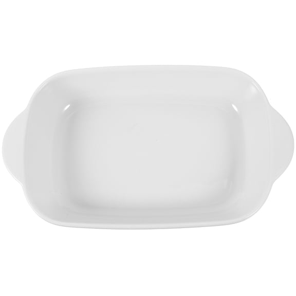 CIMAXIC Ceramic Baking Tray for Kitchen Use Retro Design Easy to Clean White 1Pc