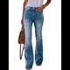 thumbnail image 1 of Pantalones Vaqueros Acampanados de Cintura Alta y Pierna para Mujer, Pantalones Vaqueros Elásticos de Corte Acampanado. Azul L, 1 of 7