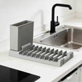 thumbnail image 1 of Countertop Dish Drying Rack with Utensil Cup, Portable Draining Rack for Kitchen Sink, H-Shape Frame, Adjustable Feet, 1 Piece, 1 of 6