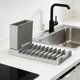 thumbnail image 2 of Escurridor de platos resistente para encimera con recipiente para utensilios. Organizador de cocina con escurridor en forma de H para fregadero o encimera, con patas ajustables, ideal para el hogar,, 2 of 6