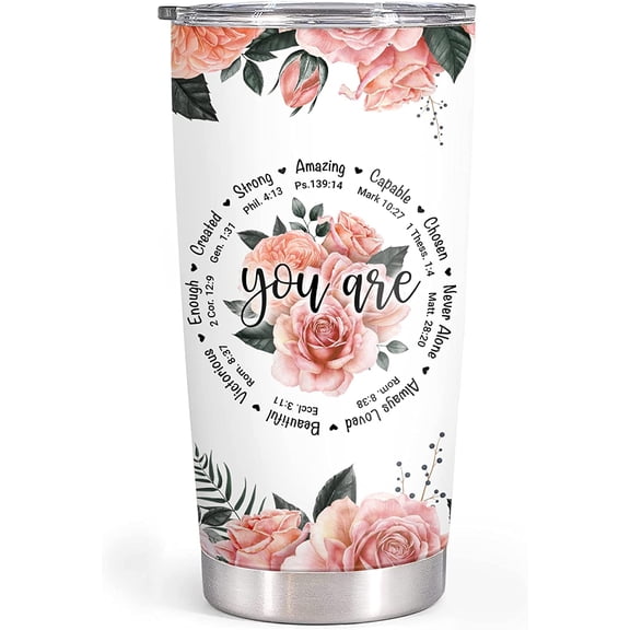 Birthday Gifts for Women, Mom, Friend - Christian Gifts for Women - Inspirational Gifts for Women - Religious Gifts For Women - Valentines Day Gifts for Women - 20 oz Stainless Steel Tumbler