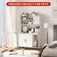 thumbnail image 6 of Modern Hidden Cat Litter Box Enclosure Furniture with 4-Tier Shelves & Dual Cabinets - Large, Sturdy Indoor Cat Washroom, Fits Most Litter Boxes - Includes Cat Litter Mat, White, 6 of 8