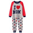 thumbnail image 3 of WIBACKER Boy Girl's Long Sleeve Cotton Pajamas Set 2-7T Kid Letter Long Sleeve Tops and Pants Sleepwear, 3 of 6