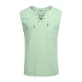 thumbnail image 3 of Men's Casual Loose Cotton Linen Shirts Colour Shirt Blouse Sleeveless Vest Beach Shirts Tops 2XL, 3 of 5
