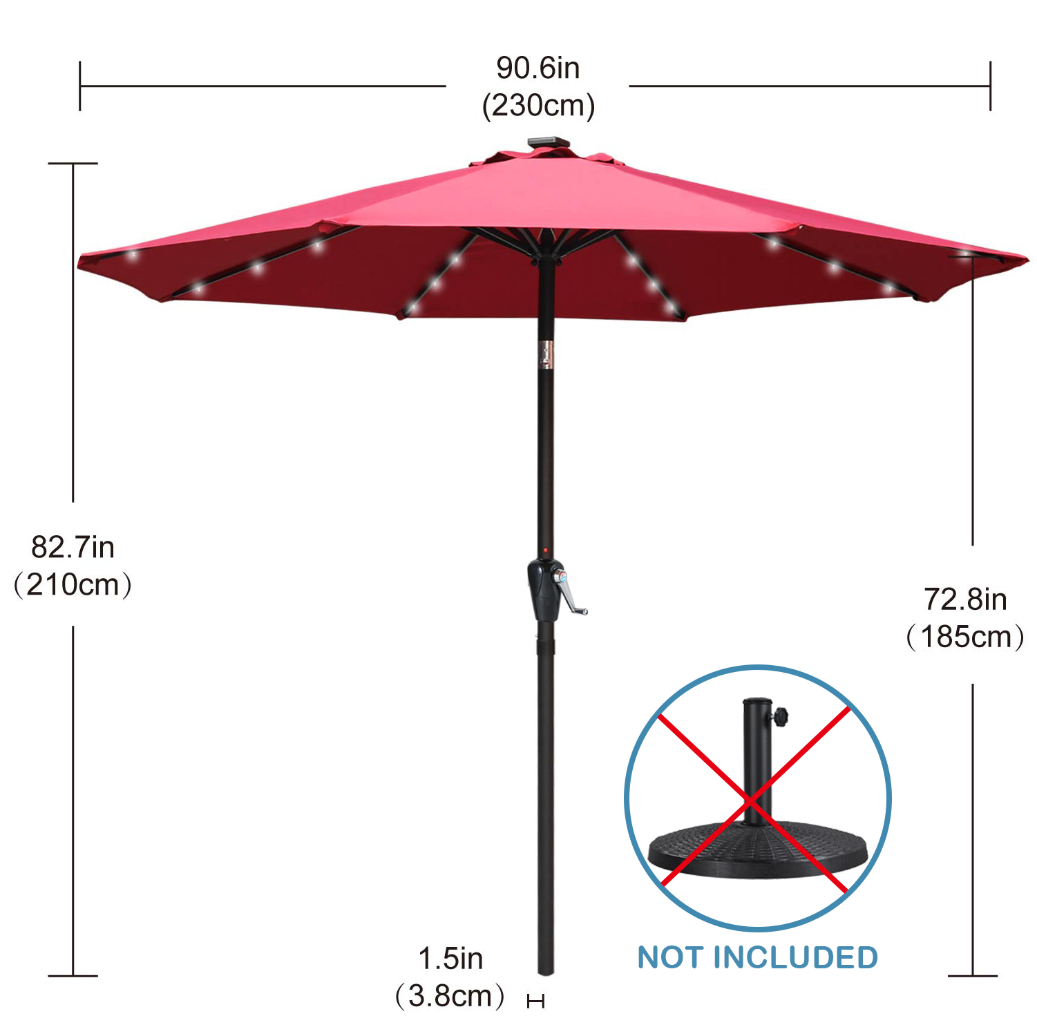 ABCCANOPY 7.5 Ft Solar LED Patio Umbrella with Tilt and Crank photo 5