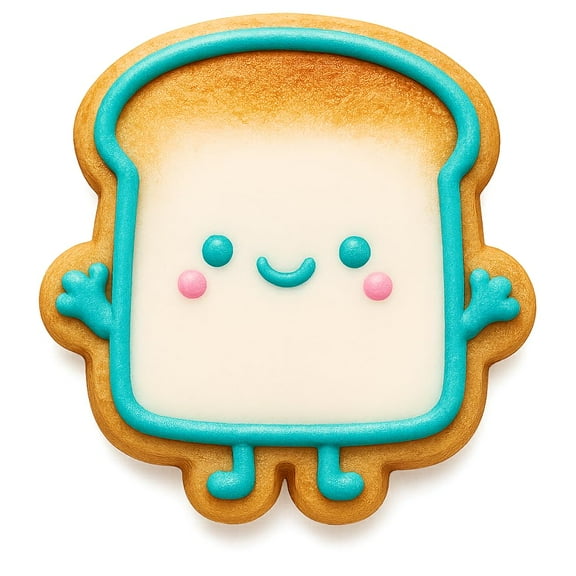 Kawaii Bread Toast Slice Cookie Cutter - 4x3.8" Fun Kids Baking Design