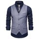 thumbnail image 1 of Chaleco de traje de color liso y botonadura sencilla para hombre - Mezcla de algodón, informal de negocios, tallas XL-XXXXXXL, atuendo para bodas/oficina, 1 of 4