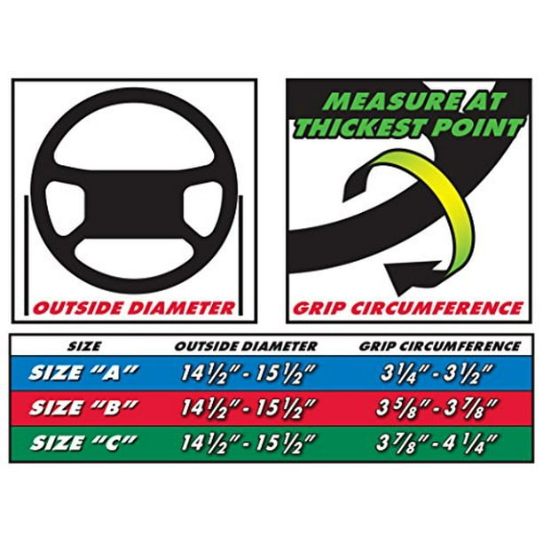 Superior 580450B Sport Grip Steering Wheel Cover, Size "A", Black