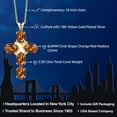 thumbnail image 2 of Gem Stone King 18K Yellow Gold Plated Silver Orange Red Madeira Citrine Cross Pendant Necklace for Women (2.00 Cttw, Gemstone, Oval 6X4MM, With 18 inch Silver Chain), 2 of 5