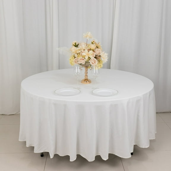 Balsa Circle 108" Round Cotton Tablecloths Wedding Linens White