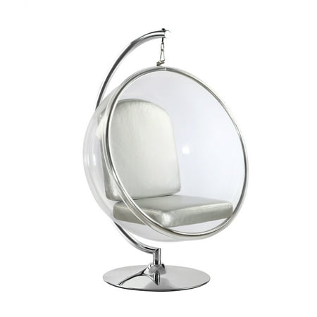 Fine Mod Imports Bubble Hanging Chair With Silver Cushion Stand