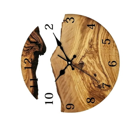 Vintage Wood Grains Transparent Tempered Glass Wall Clock Living Room Decors