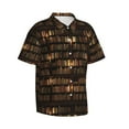 thumbnail image 3 of Xecao Bookshelves print Hawaiian shirt - a stylish short-sleeve button-down for men, perfect for casual beach and tropical outings., 3 of 9