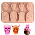 thumbnail image 2 of Halloween Silicone Mold for Baking | Pumpkin Bat Witch Hat Shapes for Gummy Fondant Ice Cube | DIY Sugar Halloween Cupcake Decor | Non-Stick Flexible Baking Trays, 2 of 4