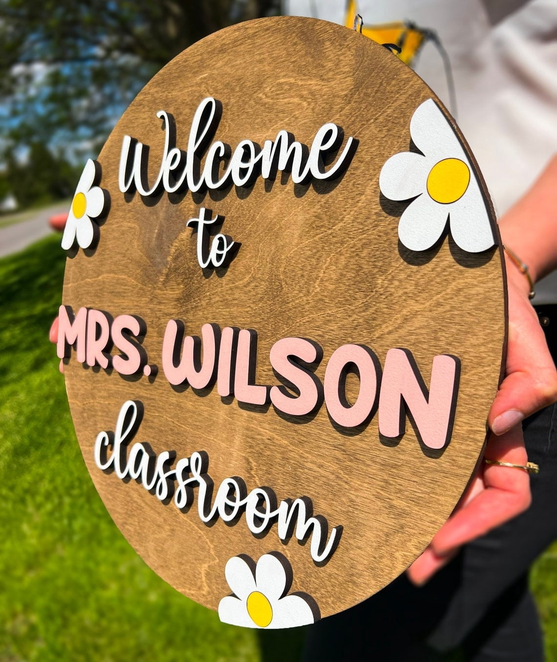 Personalized Teacher Sign – Custom Classroom Door & Desk Signs for Teacher Gifts Appreciation