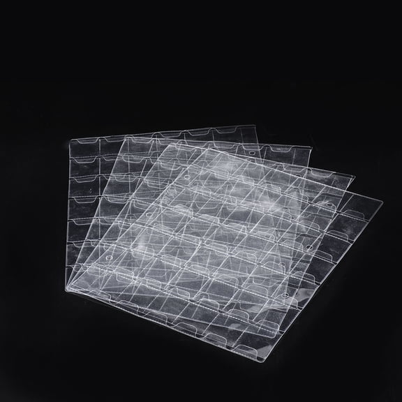 LEORX 4pcs Classic Coin Holders Transparent Albums for Currency Collection Storage Bag 42 Pockets on One Page