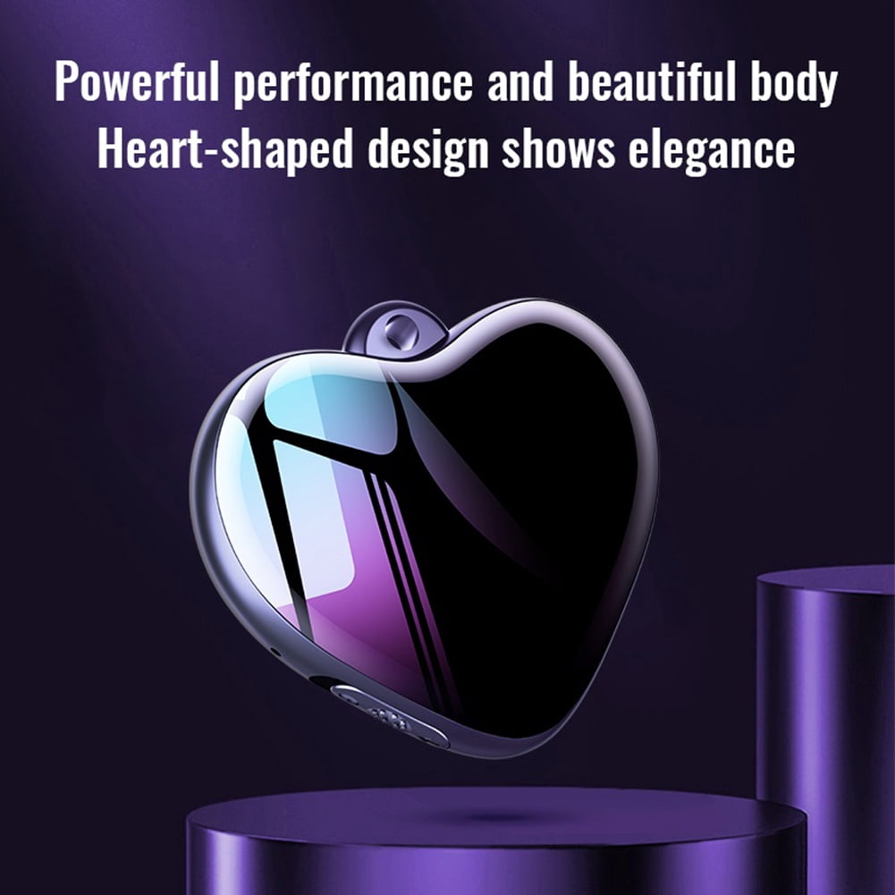HUISZJ Mini Voice Recorder, Heart Shape Voice, Noise Reduction Digital Recording Device Pendant for Lecture Meeting Interview Office Work(8GB)