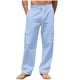 thumbnail image 2 of Ceisia Men's Spring Summer Solid Color Gift Workwear Pants - Straight Leg Button Waist Pocket Elastic Waist Casual Pants, 2 of 8