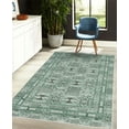 thumbnail image 4 of Tribal Decorative Rug, Geometric Style Abstract Polygonal Forms Squares Stripes and Zigzags, Quality Carpet for Bedroom Dorm and Living Room, 6 Sizes, Sea Green, by Ambesonne, 4 of 4
