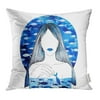 YWOTA Blue Mermaid Hand Watercolor of Girl and Fish Colorful Abstract Animal Beautiful Pillow Cases Cushion Cover 20x20 inch