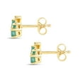 thumbnail image 5 of Fine Color Jewels Emerald Butterfly Stud Earrings 14K Gold Plated Birthday Gift for Women, 5 of 9