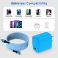 thumbnail image 7 of Compatible for iPhone USB C Block, PD 20W Type C Charger Block with 6FT USB Type C Charging Cable, USB C Cube Box Wall Charger Adapter Plug Fast Charging Station Compatible for iPhone, Blue, 7 of 7
