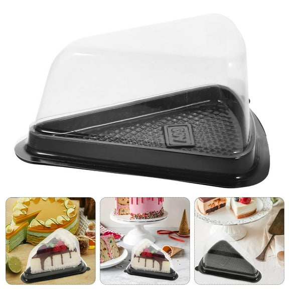 IMIKEYA 10Pcs Triangular Cake Box Non-toxic Plastic Easy to Carry Triangle For Desserts