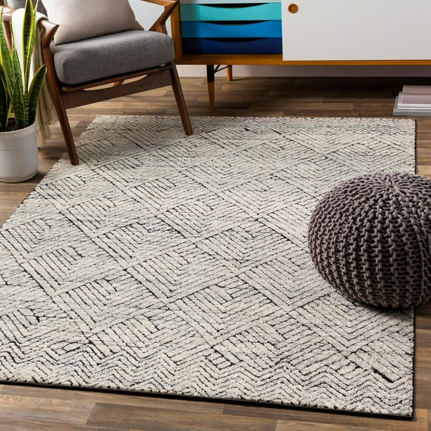 Mark&Day Area Rugs, 5x7 Gement Bohemian Medium Gray Area Rug (5'3" x 7