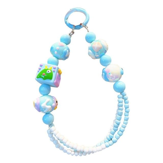 Llavero con cuentas, llavero, colgante, pulsera, llavero para bolsos, bolso, regalo para mujer Azul