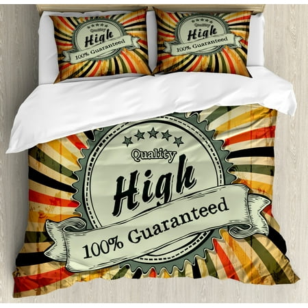 Vintage Rainbow King Size Duvet Cover Set Retro Style Sign With