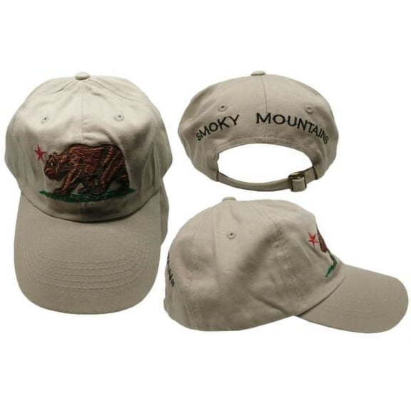 California Republic Bear khaki beige Ball Cap Hat