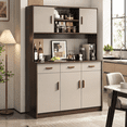 thumbnail image 1 of Zocalo Alacena de Cocina Grande con Cajones y Puertas, Gabinete de Almacenamiento Multifuncional de Madera 120 x 34 x 170 cm, Organizador para Despensa, Comedor y Cocina, Beige, 1 of 8