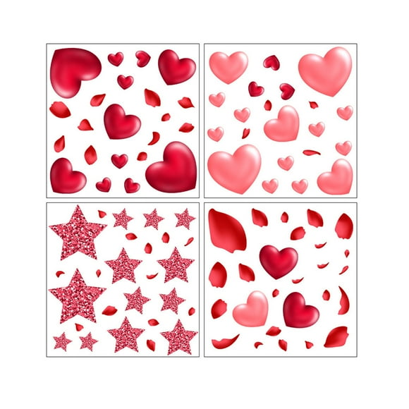 Valentines Day Window Clings Valentines Day Window Cling Sticker Heart Window Decal for Home Party Supplies Shop Window Glass Display Decoration Valentine Window Clings