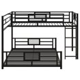 thumbnail image 4 of BEBPILOO L-shaped Metal Twin over Full Size Bunk Bed, Black, 4 of 12