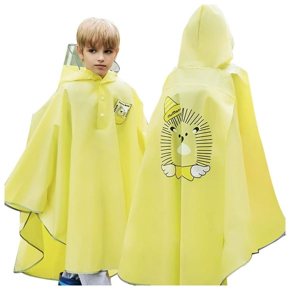 Imperméable Filles 5 Manteau de Pluie Fille 12 Imperméable pour Enfants Sac à Dos Caché Imperméable d'Équitation Imprimé Dessin Animé Long de Taille Moyenne Poncho Scolaire pour Enfants