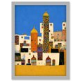 thumbnail image 1 of Moroccan Cityscape Buildings Klimt Style Bold Artwork Framed Wall Art Print A4, 1 of 4