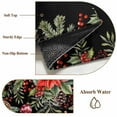 thumbnail image 6 of Round Rugs 4 Ft, Black Christmas Non Slip Area Rugs for Kitchen Bedroom Entryway, Xams Tree Winter Poinsettia Pine Cones Washable Carpet Runner Rug Floor Mats for Bedroom Home Decor, 6 of 9