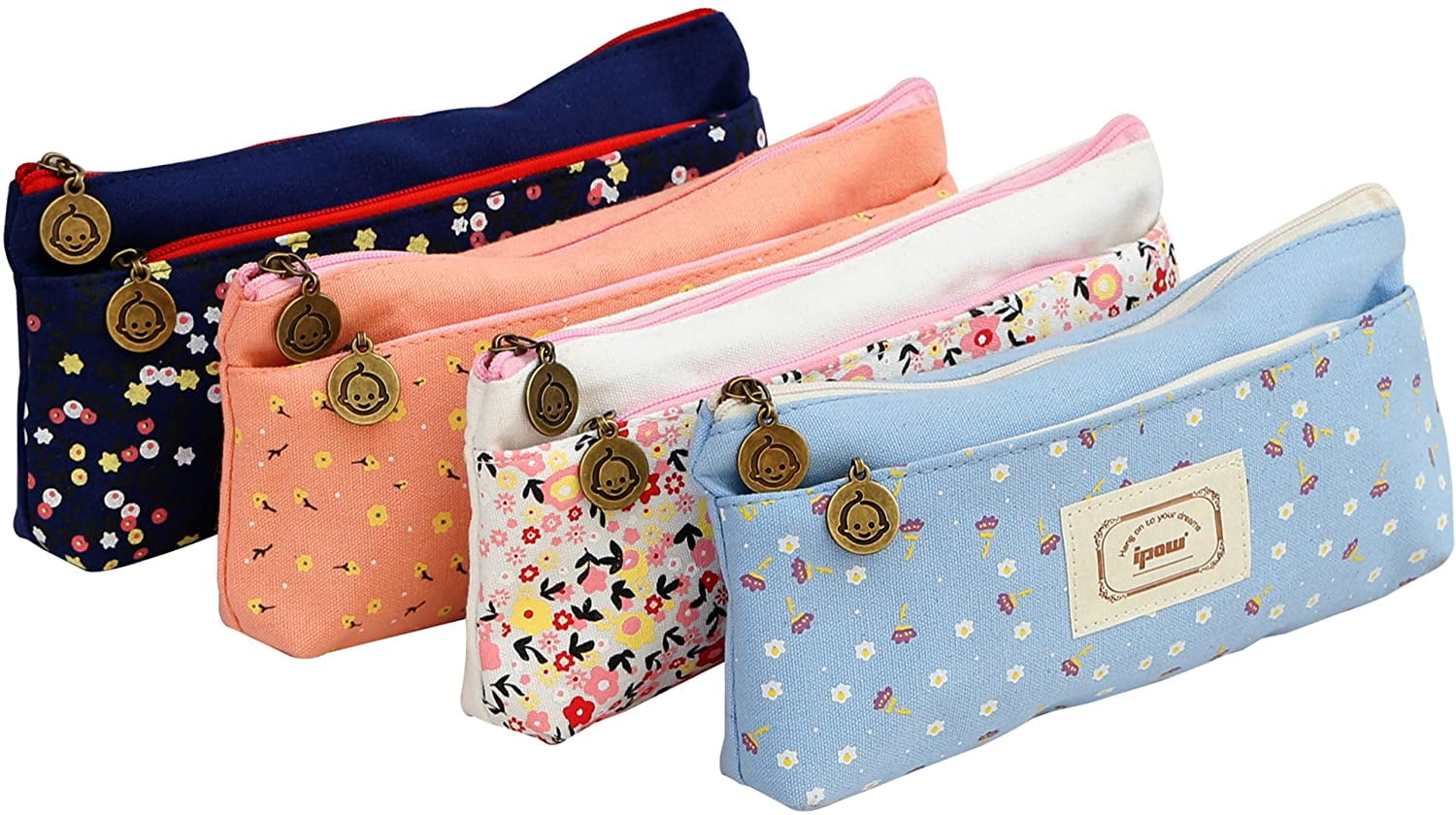 1PC- Simple small floral pen bag for students, cute small fresh mini  stationery storage bag, high appearance level and large capacity student  stationery storage bag