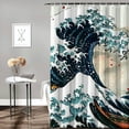 thumbnail image 2 of Orinice Wave Tree Red Sun Bathroom Decor Set Polyester Fabric Shower Curtain with Hooks 36x72, 2 of 7