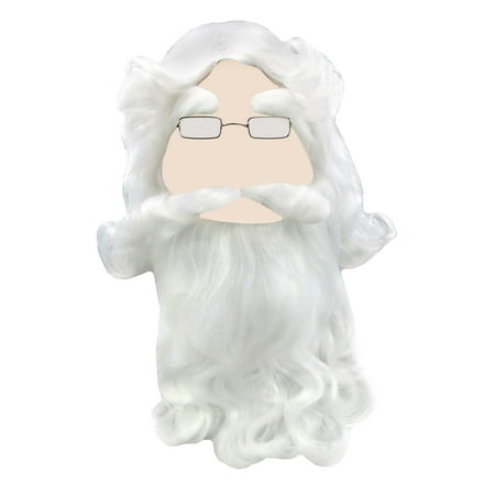 Santa Claus Wig Beard Eye Brows Glasses Accessory Set, One Size
