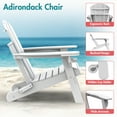 thumbnail image 5 of Hidpriva Outdoor Folding Adirondack Chair with Cup Holder, HDPE Weather Resistant Fire Pit Chair, White(Set of 2), 5 of 7